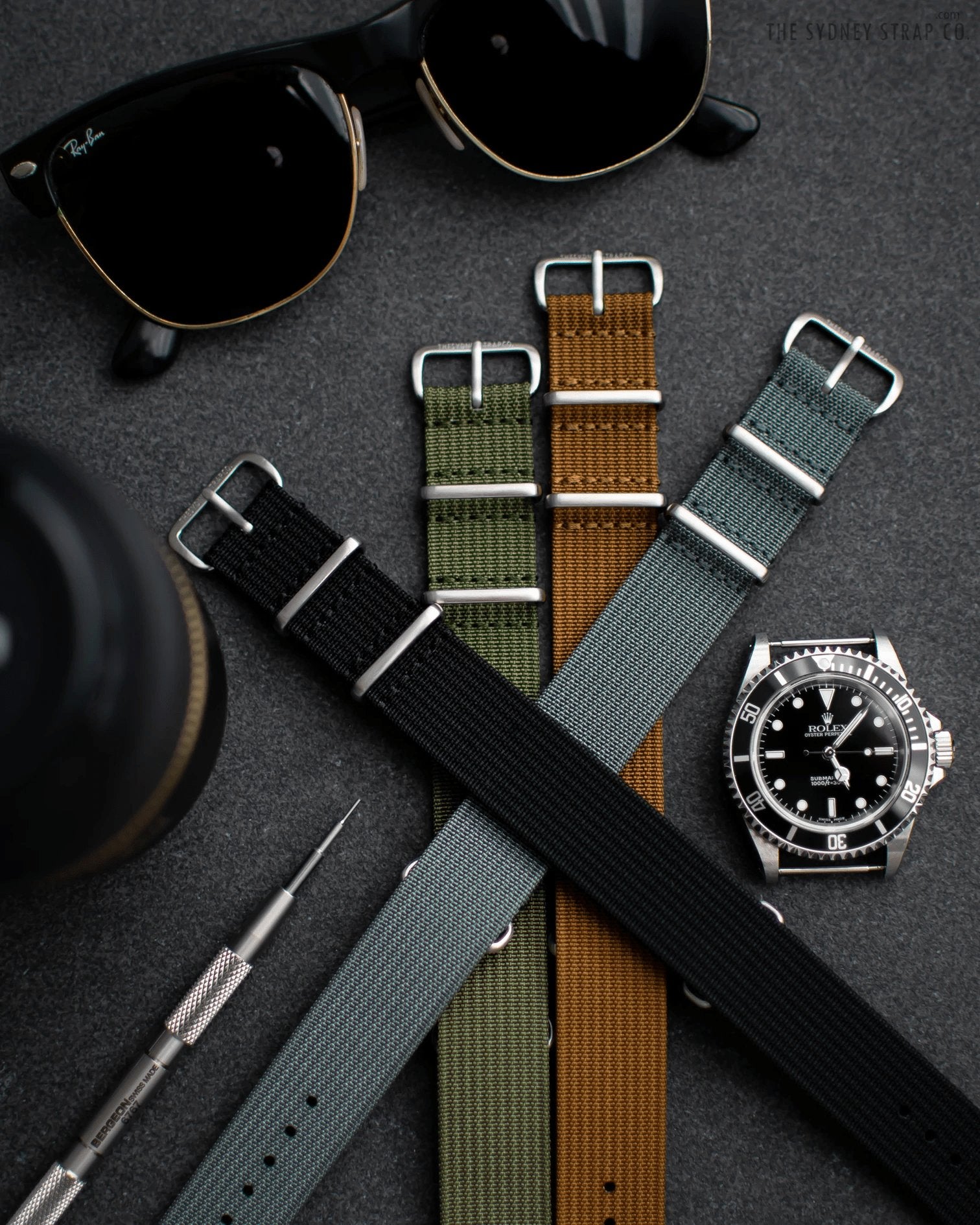 Watch Rope Strap Corrugated Ribbed One Piece Nylon Watch Strap Collection