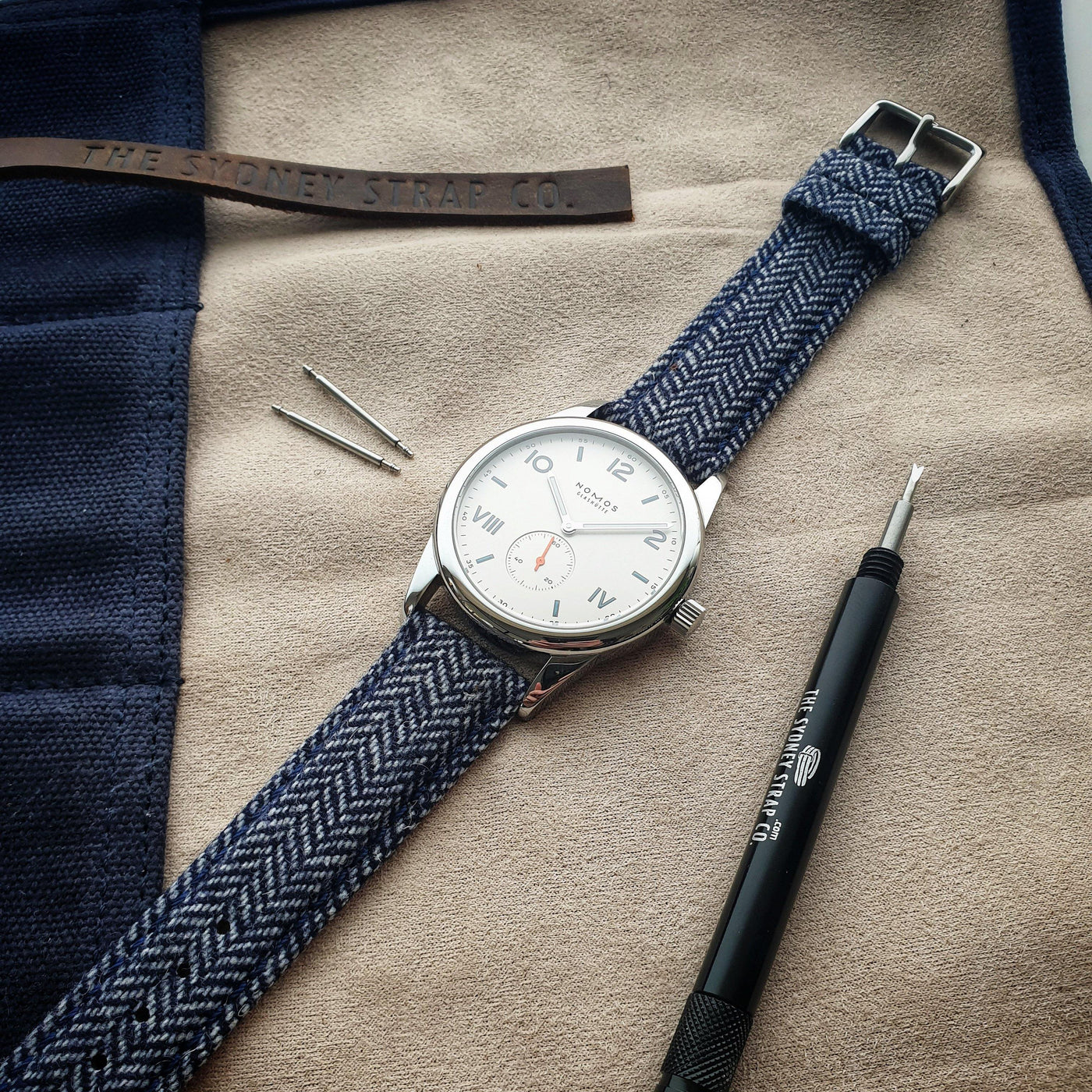 WINDSOR WOOL - HERRINGBLUE - The Sydney Strap Co.