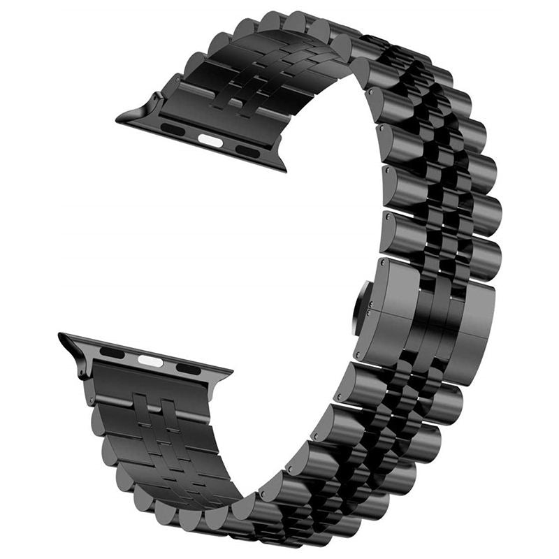 BLACK STEEL JUBILEE APPLE WATCH BRACELET