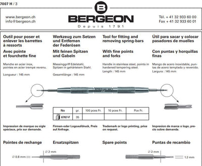 Bergeon 6767-F Spring Bar Remover Tool - The Sydney Strap Co