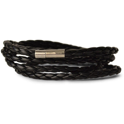 BLACK LEATHER BRACELET - The Sydney Strap Co.