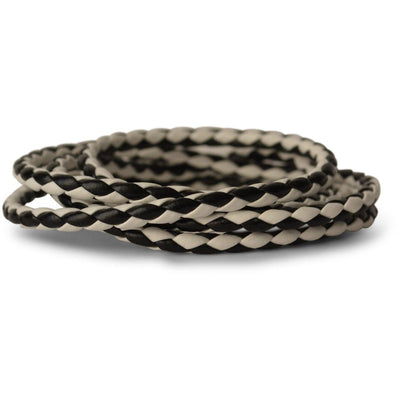 BLACK / WHITE LEATHER BRACELET - The Sydney Strap Co.