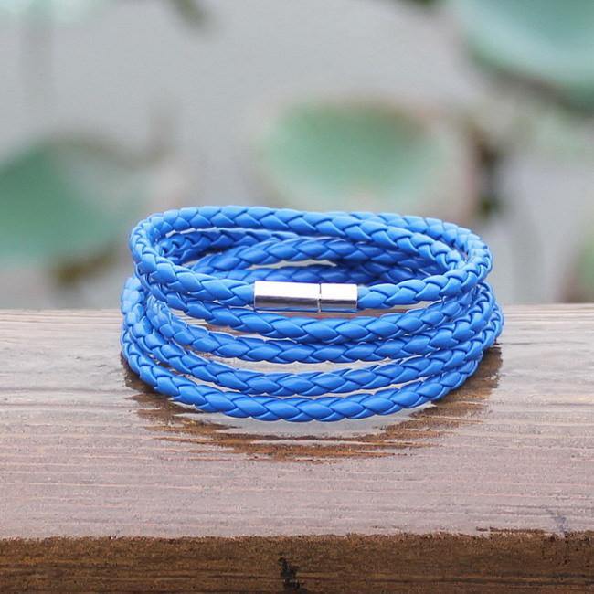 Buy Blue Leather Bracelet - Main Image