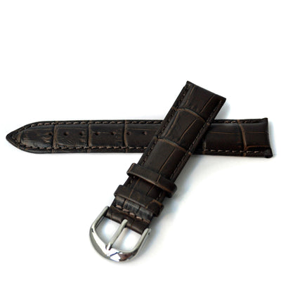 CALF CROCO DARK BROWN - The Sydney Strap Co.