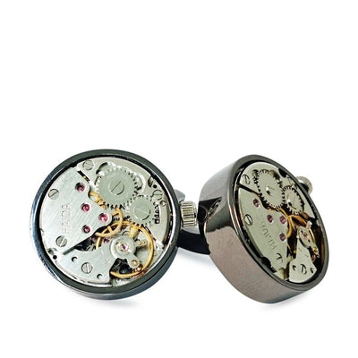 GUN METAL AUTOMATIC CUFFLINKS - The Sydney Strap Co.