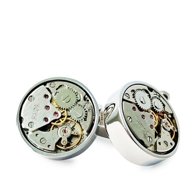 SILVER AUTOMATIC CUFFLINKS - The Sydney Strap Co.