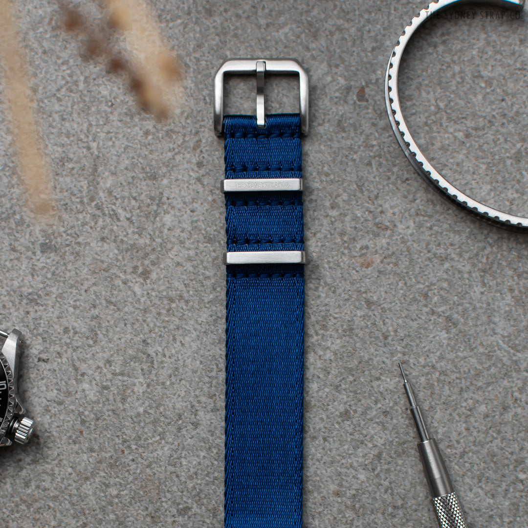 Buy Ultra Fine Seatbelt Navy One Piece Watch Strap The Sydney Strap Co