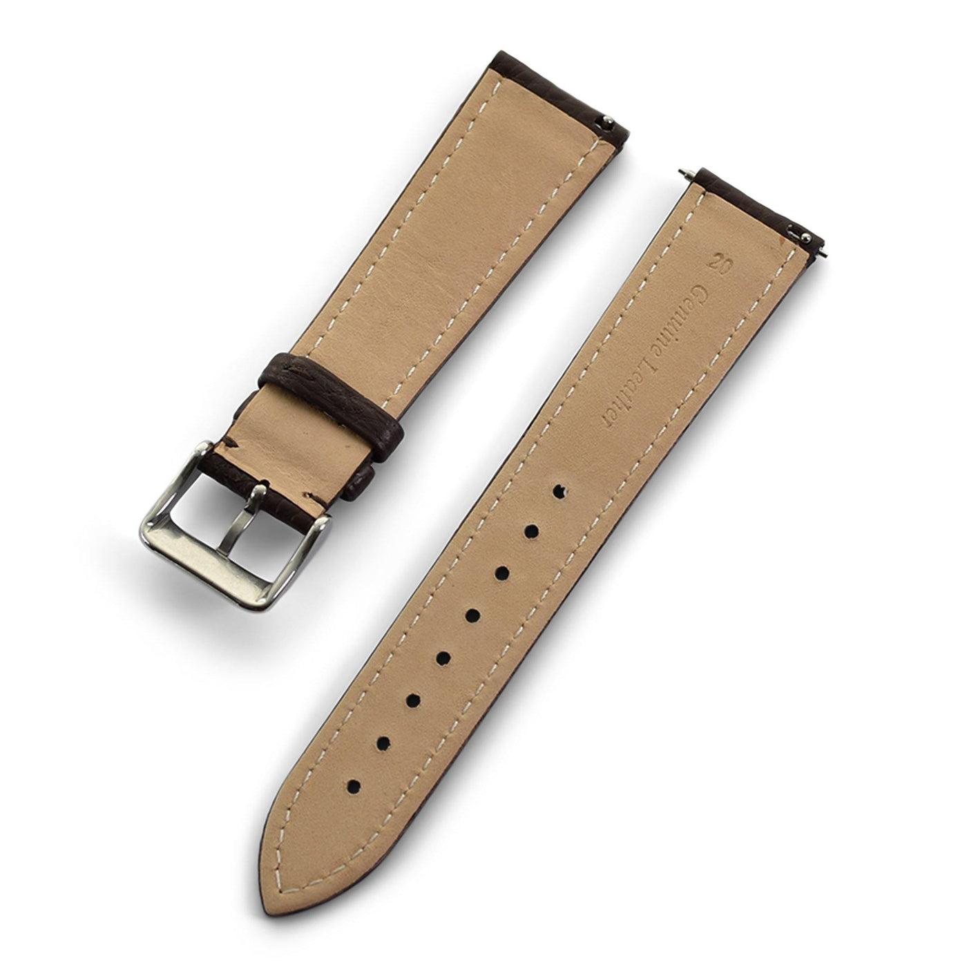 THE PEBBLE QUICK RELEASE DARK BROWN - The Sydney Strap Co.
