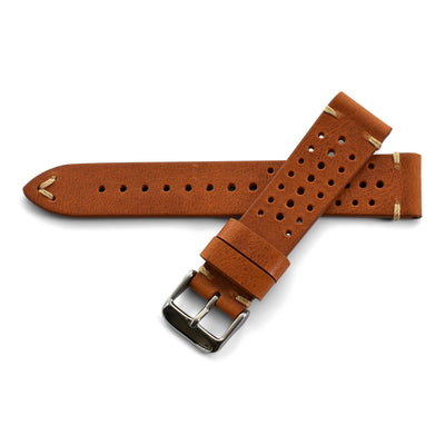 LIGHT BROWN PERFORATED RALLY - The Sydney Strap Co.