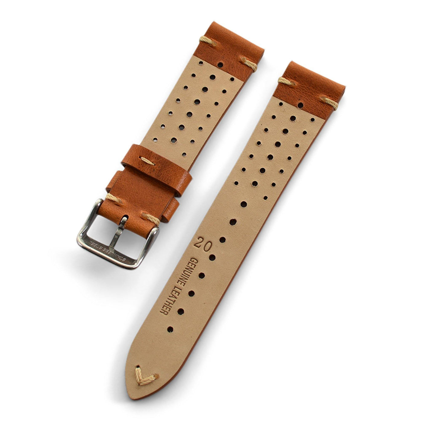 LIGHT BROWN PERFORATED RALLY - The Sydney Strap Co.