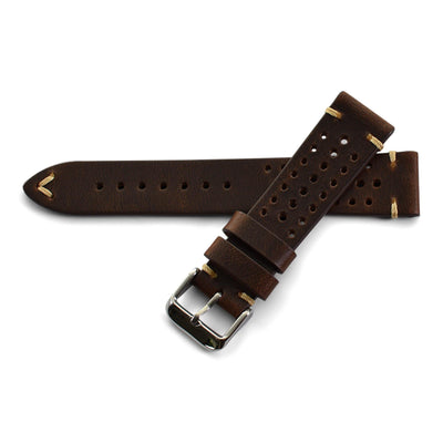 DARK BROWN PERFORATED RALLY - The Sydney Strap Co.