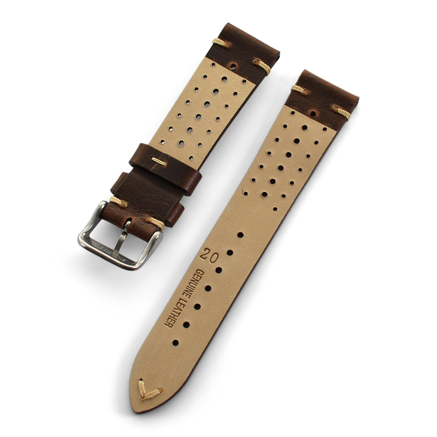 DARK BROWN PERFORATED RALLY - The Sydney Strap Co.