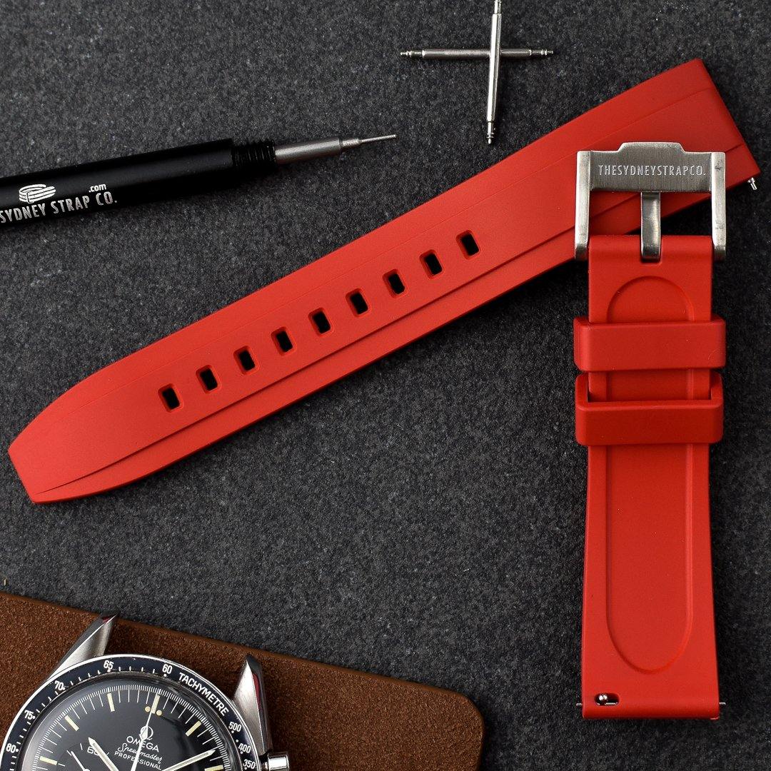 FKM RUBBER QUICK RELEASE - RED - The Sydney Strap Co.