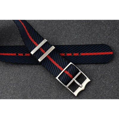 SINGLE PASS-NAVY & RED - The Sydney Strap Co.