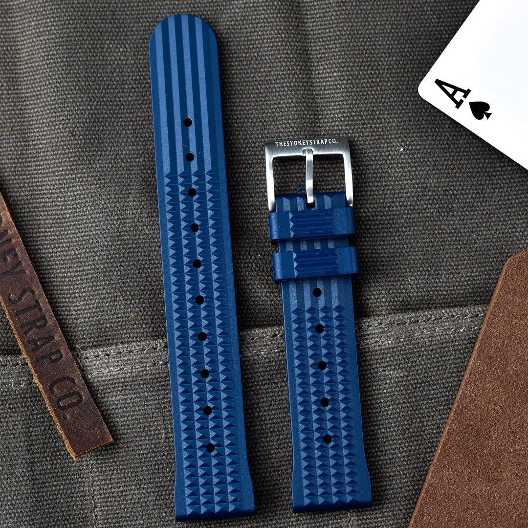 WAFFLE RUBBER - NAVY - The Sydney Strap Co.