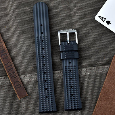 WAFFLE RUBBER - BLACK - The Sydney Strap Co.