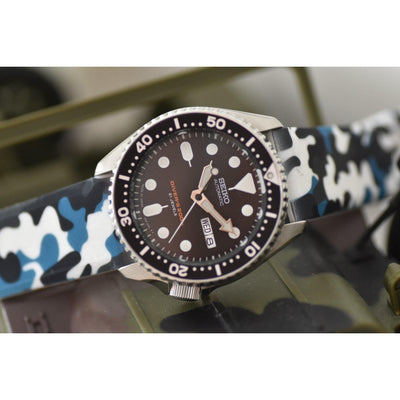 SILICONE CAMO BLUE - The Sydney Strap Co.