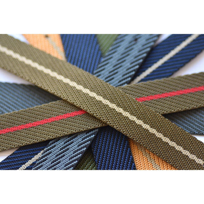 SINGLE PASS-OLIVE & RED - The Sydney Strap Co.