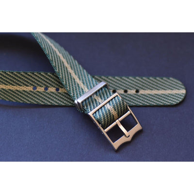 SINGLE PASS-GREEN & BEIGE - The Sydney Strap Co.