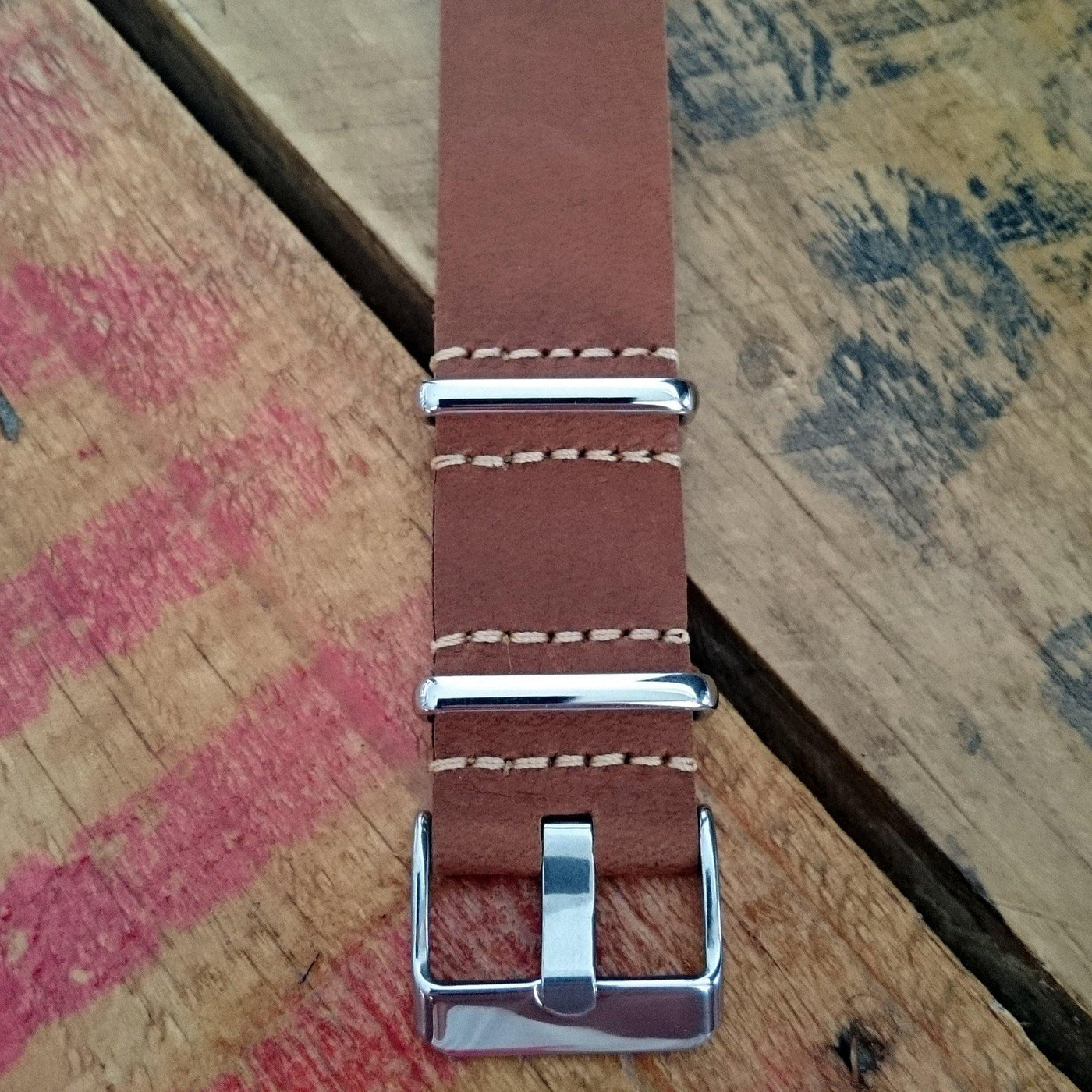 LUX LEATHER LIGHT BROWN NATO - The Sydney Strap Co.