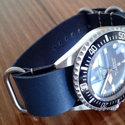 LUX LEATHER NAVY ZULU - The Sydney Strap Co.