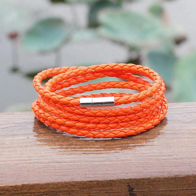 ORANGE LEATHER BRACELET - The Sydney Strap Co.