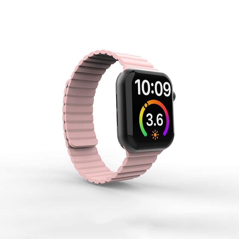 PINK SILICONE MAGNETIC LOOP APPLE WATCH BAND