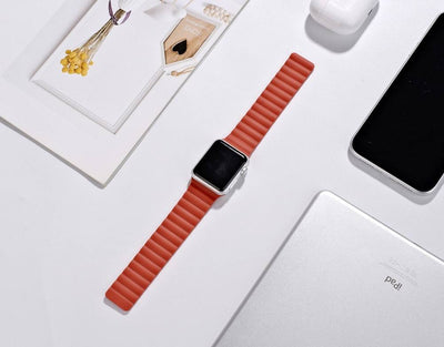 RED SILICONE MAGNETIC LOOP APPLE WATCH BAND