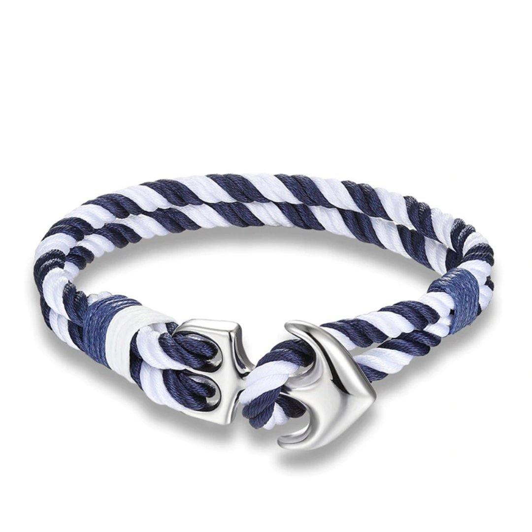 THICK ROPE ANCHOR-NAVY & WHITE - The Sydney Strap Co.