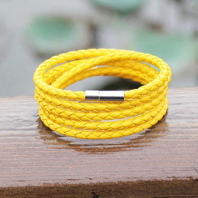 YELLOW LEATHER BRACELET - The Sydney Strap Co.