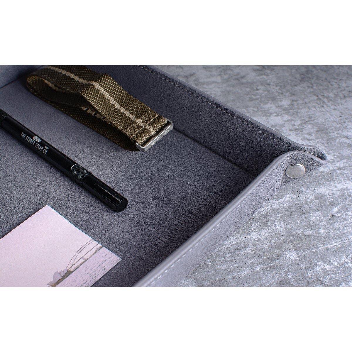 Grey Suede Valet Tray - The Sydney Strap Co.
